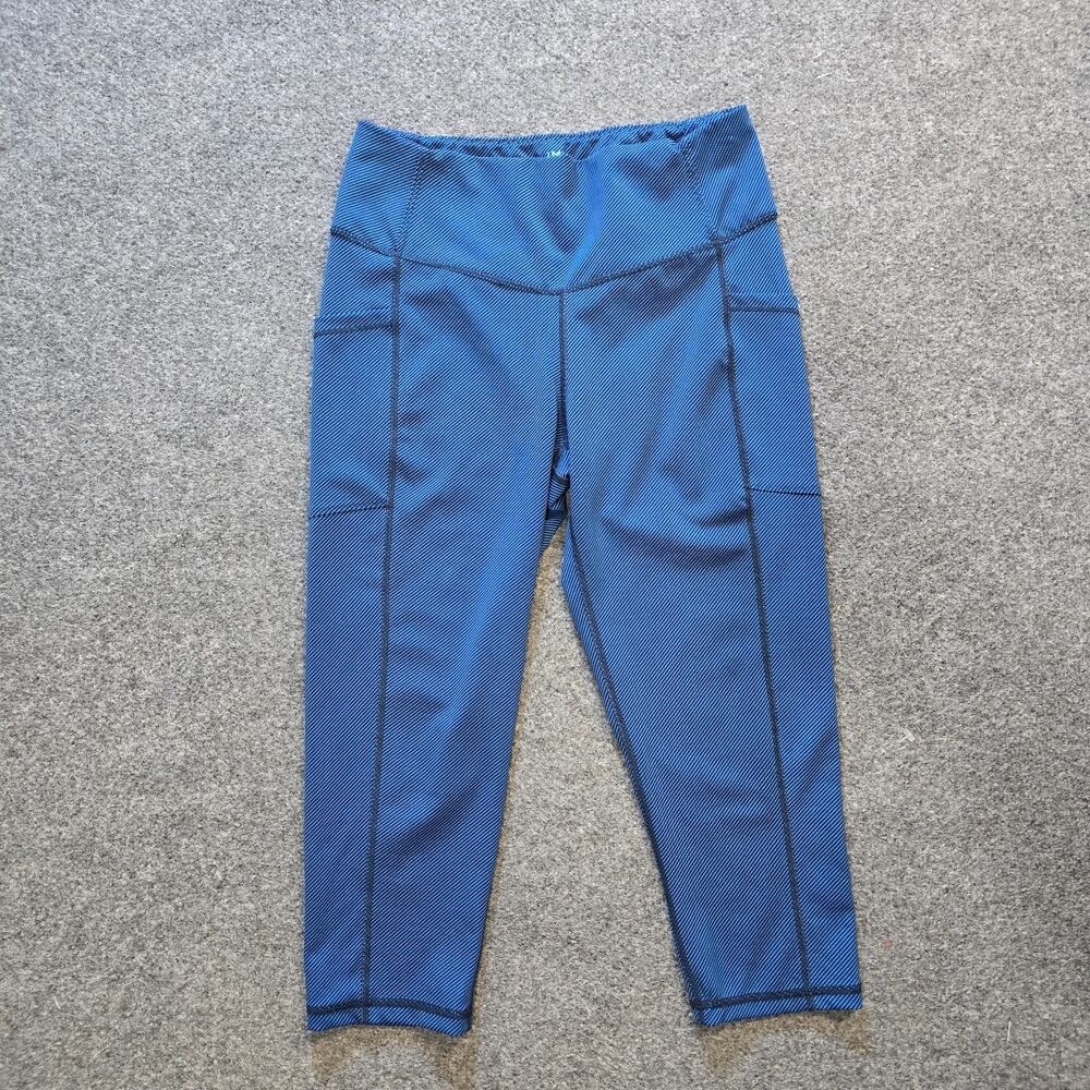 J McLaughlin Pants Womens Size Medium Blue Cropped Capri Workout Athletic Yoga